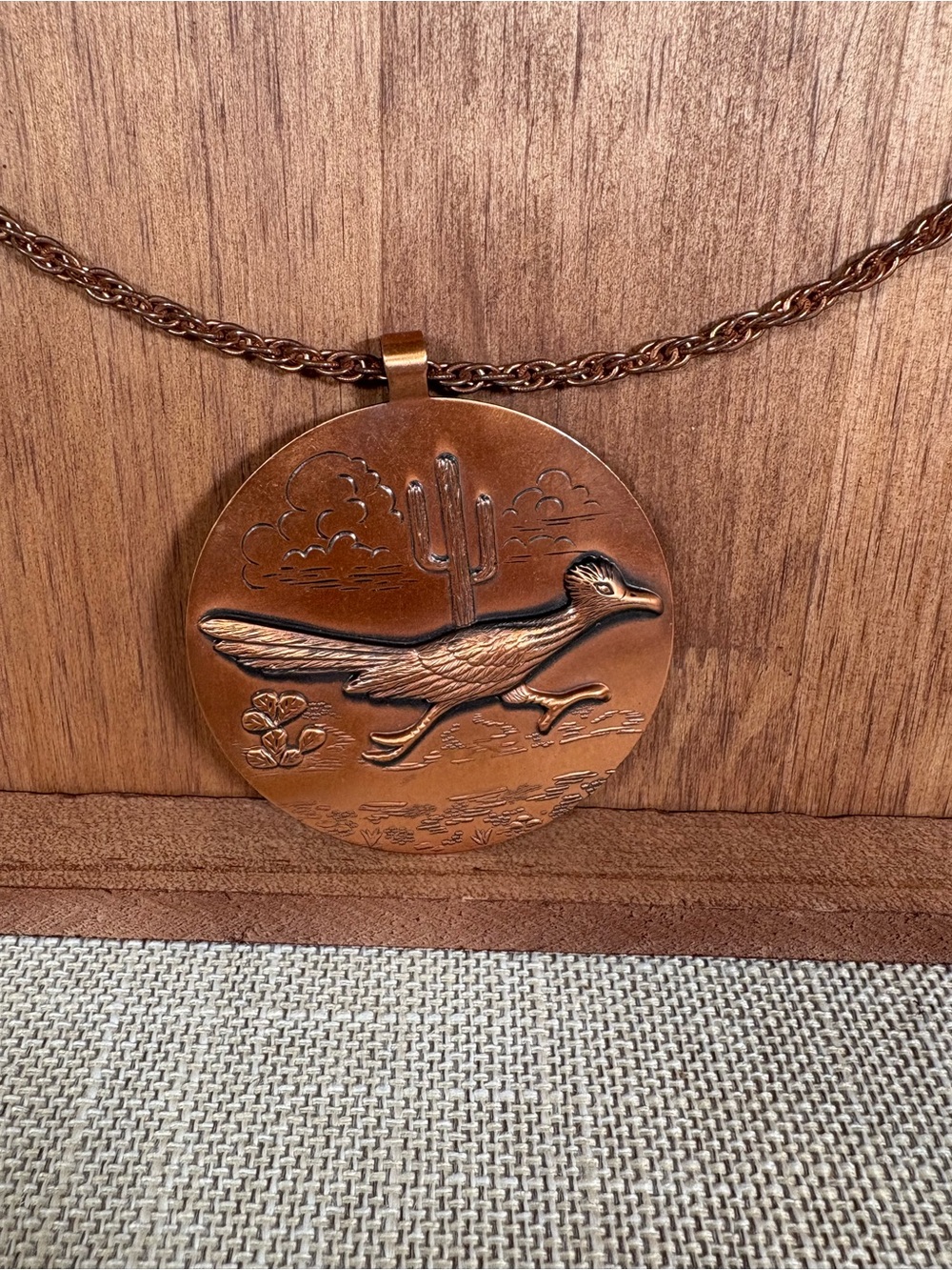 Bell Trading Post Copper Roadrunner Medallion Pendant Necklace - Picture 3 of 12